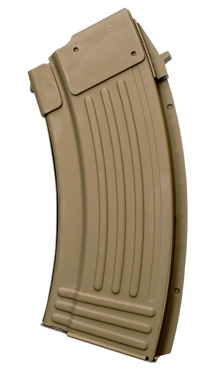 Global Ordnance AK-47 7.62x39mm 20rd Fully Ribbed Flat Dark Earth Steel Magazine