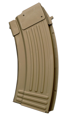 Global Ordnance AK-47 7.62x39mm 20rd Fully Ribbed Flat Dark Earth Steel Magazine