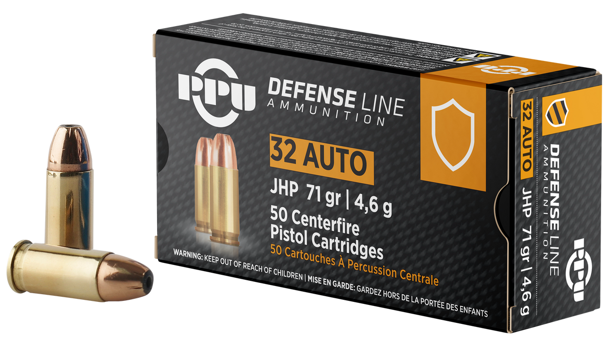 PPU PPD32A Defense 32 ACP 71gr Jacketed Hollow Point - Box or Case
