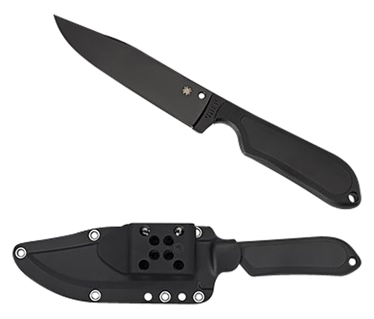 Spyderco Street Bowie 5.05" Clip Point Plain VG-10 Black FRN Fixed Blade Knife - Sheath w/G-Clip