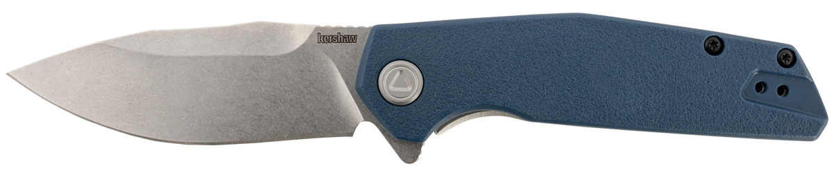 Kershaw Lucid 2036 3.20" Folding Clip Point Plain Stonewashed 8Cr13MoV - Blue GFN/SS Handle