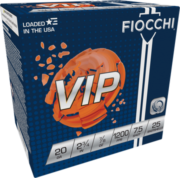 Fiocchi Exacta Target VIP 20 Gauge 2.75" 7/8 oz 7.5 Shot 25 Per Box / 10 Cs - Box or Case