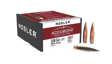 Nosler AccuBond Long Range 338 Cal 265 gr Spitzer Point Boat Tail 100/Box