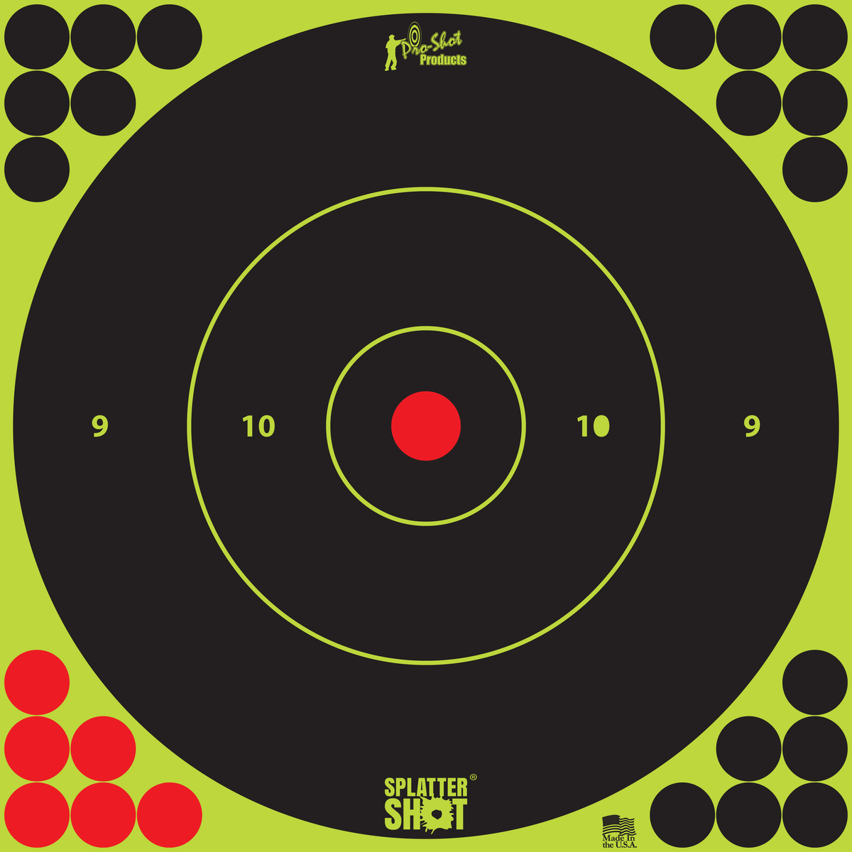 Pro-Shot SplatterShot 12" Bullseye Self-Adhesive Paper Target 5-Pack