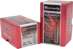 Hornady ELD Match 30 Cal .308 155 gr Reloading Bullets - 100 Per Box