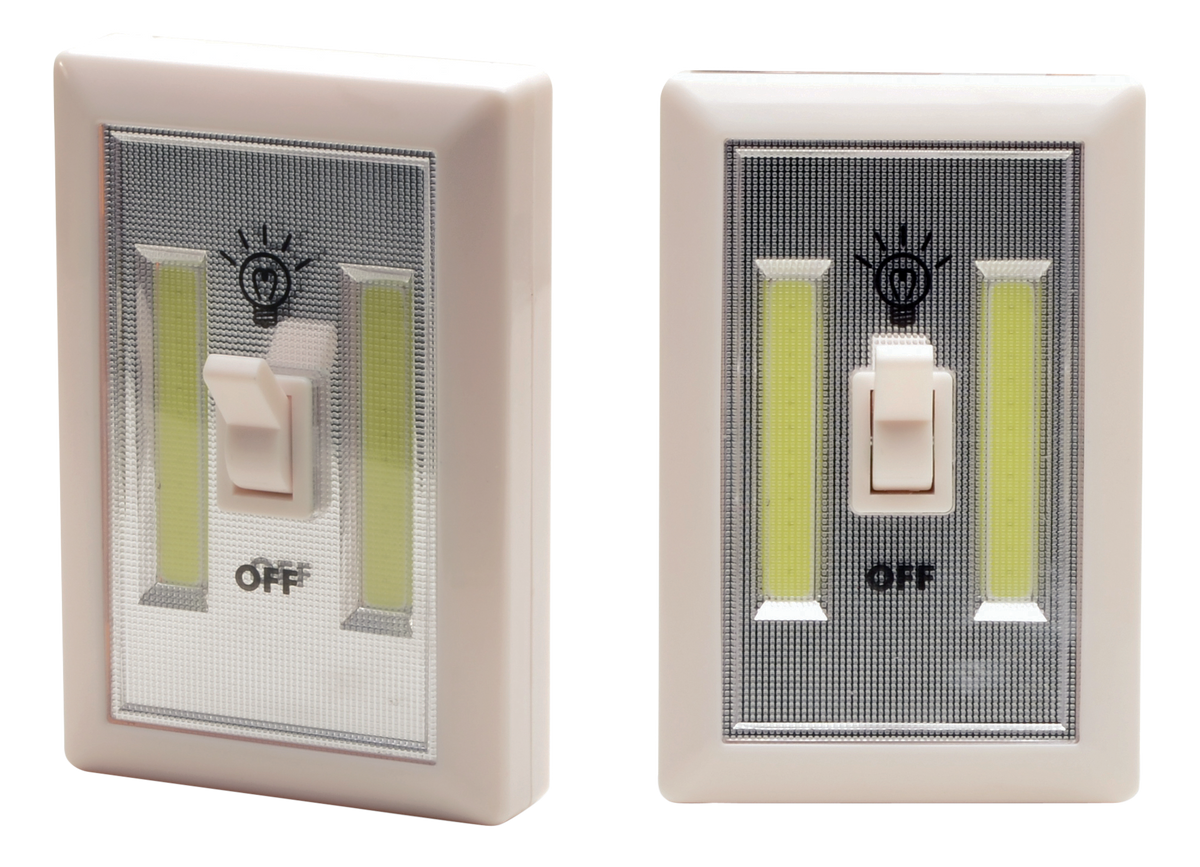 Cyclops Light Switch 200 Lumen COB LED Ivory Plastic 2-Pack