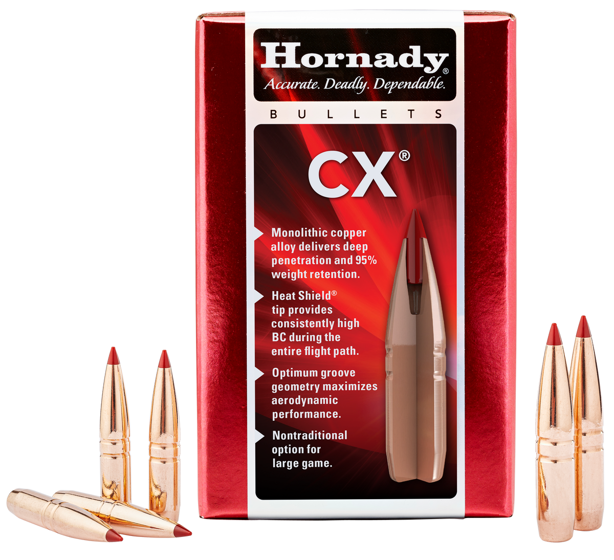 Hornady CX 6mm .243 80 gr Copper Solid Polymer Tip - 50/Box