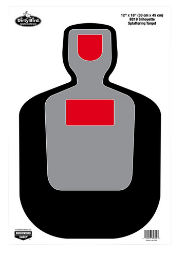 Birchwood Casey Dirty Bird BC-19 12" x 18" Silhouette Hanging Pistol Paper Target 100 Pkg