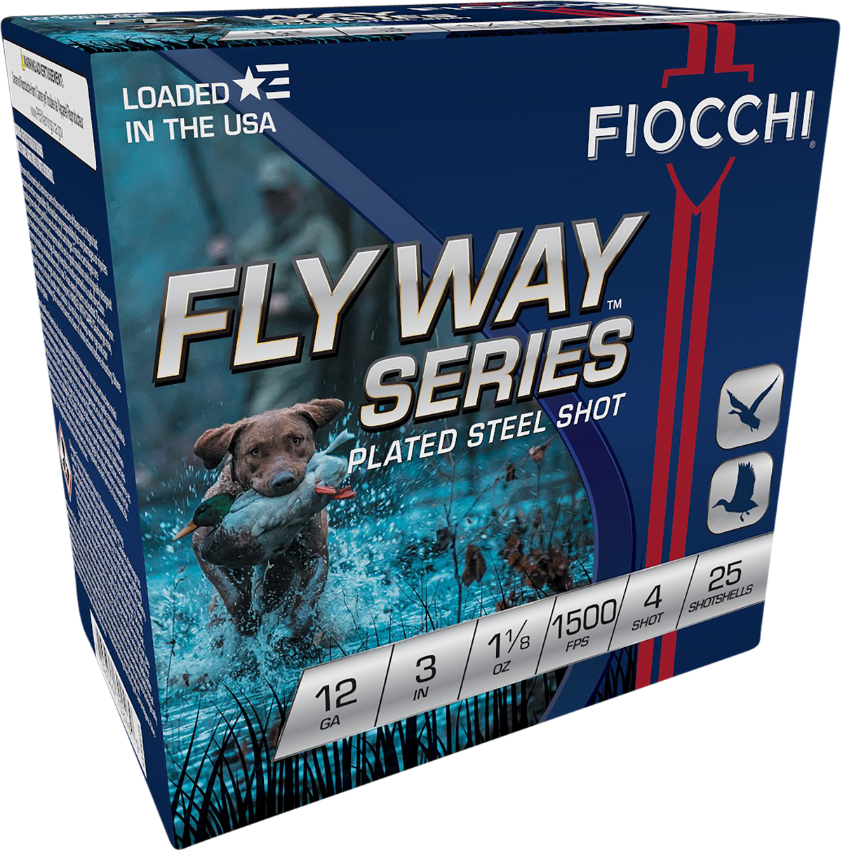 Fiocchi Flyway 12 Gauge 3 in 1 1/8 oz #4 Shot Steel Shotshells 25 Bx/10 Cs - Box or Case
