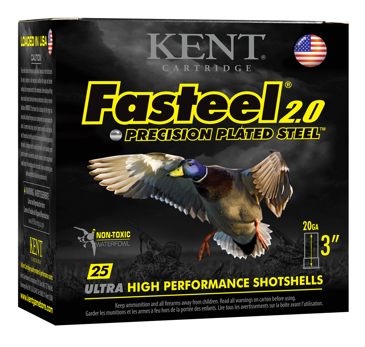 Kent Cartridge Fasteel 2.0 20 Gauge 3" 7/8 oz 3 Shot - Box or Case