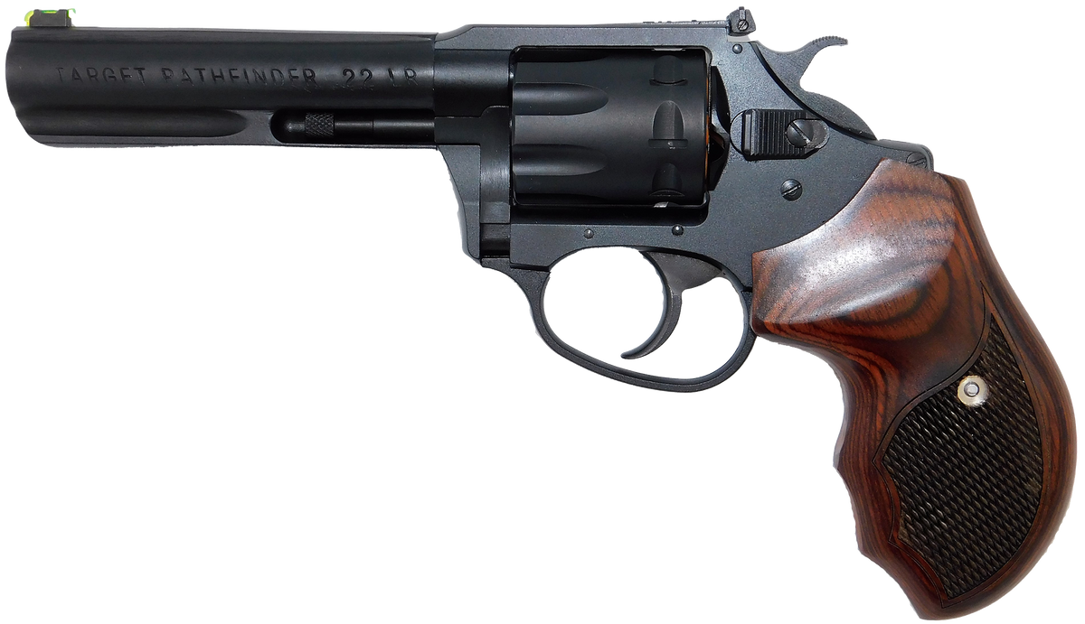 Charter Arms Pathfinder Target Lite 22 LR 4.20" 8-Rd SAO Revolver - Black Aluminum/Rosewood