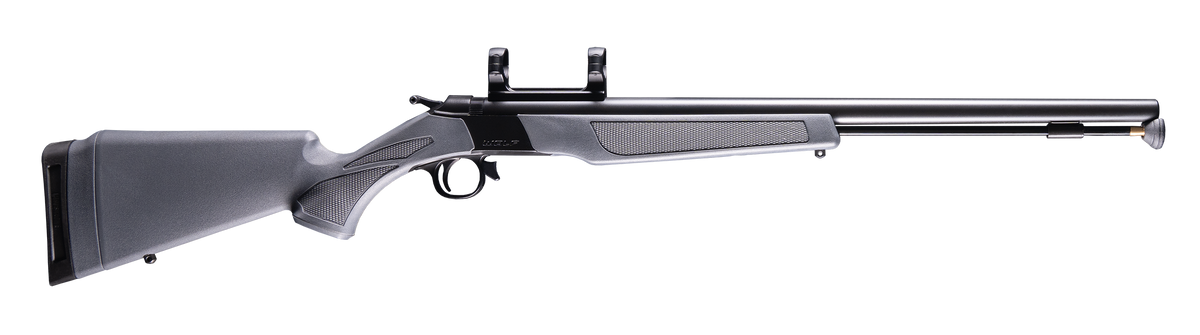 CVA Wolf 50 Cal 24" Break-Open Muzzleloader - Blued Steel - Stealth Gray Stock