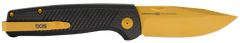 S.O.G Terminus SJ LTE 2.90" Folding Plain Gold TiNi S35VN Blade Graphite Textured G10 Handle