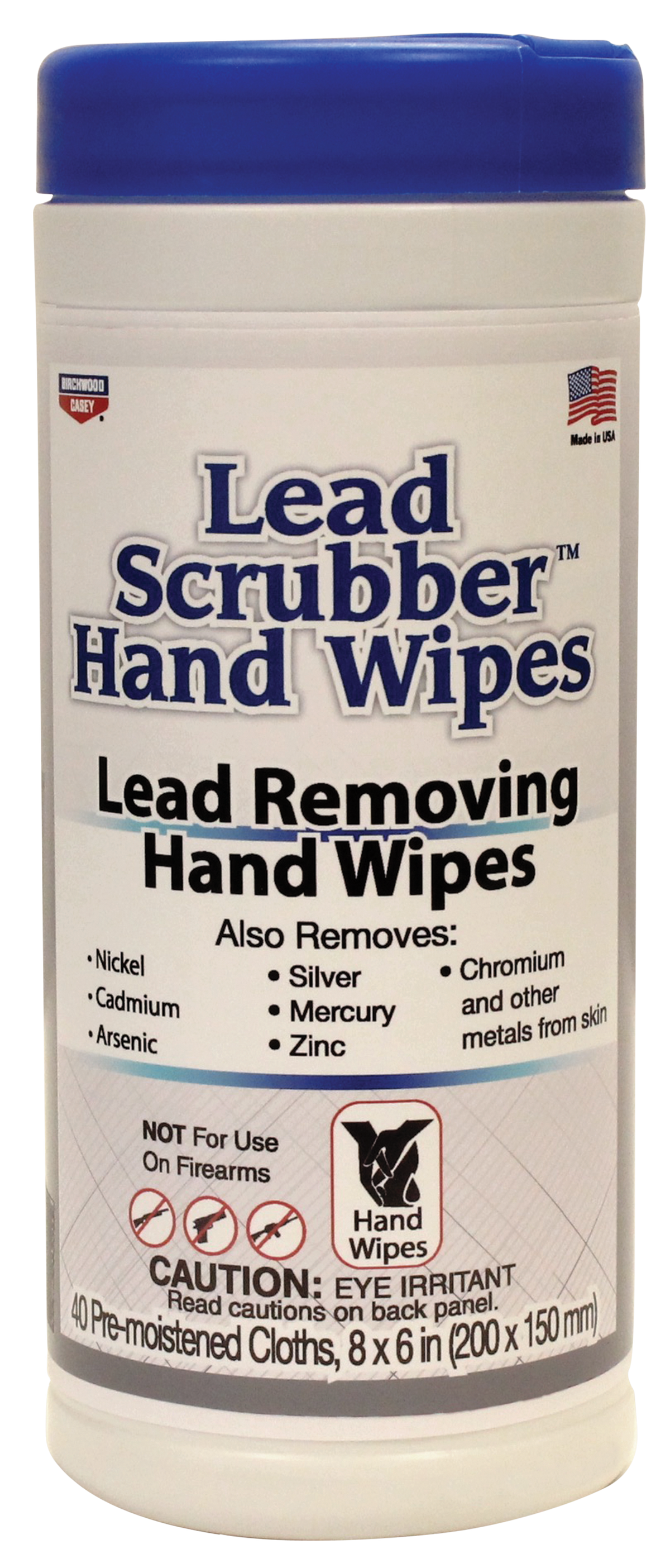 Birchwood Casey Lead Scrubber Hand Wipes 8" x 6" 40-Pack