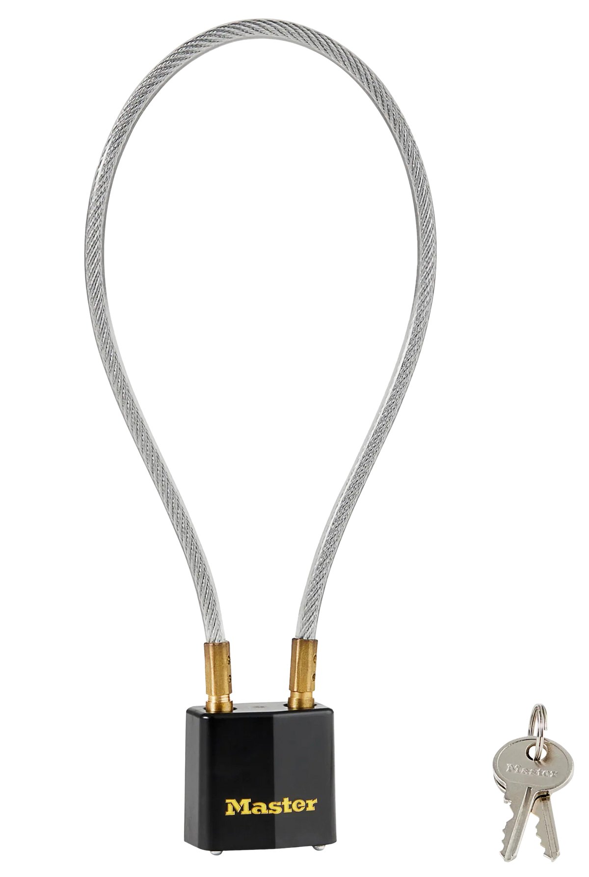 Master Lock 99DSPT Cable Gun Lock 14" Keyed Different Black & Gold Steel