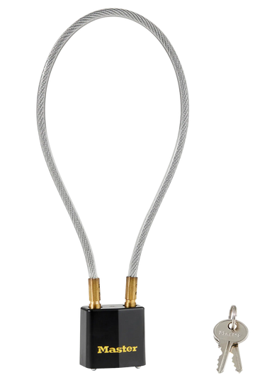 Master Lock 99DSPT Cable Gun Lock 14" Keyed Different Black & Gold Steel