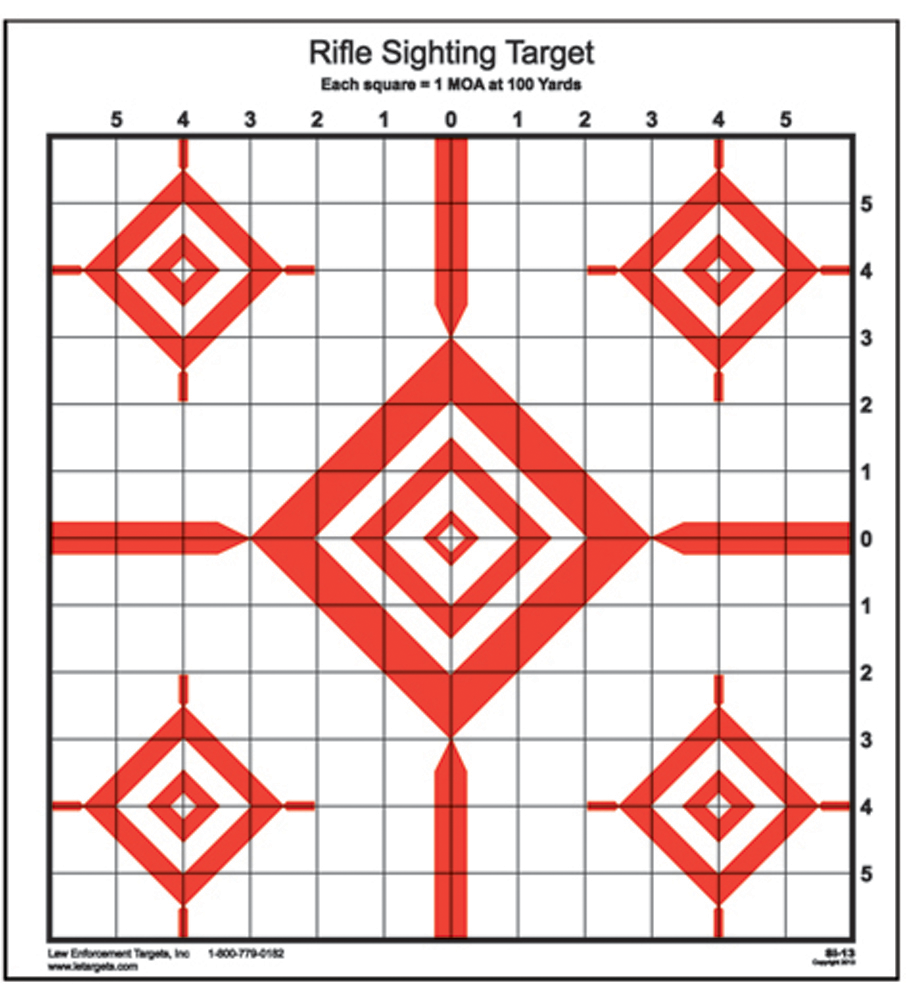 Action Target SI13100 Advanced Rifle Sighting Diamond Paper Target 14" x 15" Red/White 100 Per Box