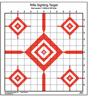 Action Target SI13100 Advanced Rifle Sighting Diamond Paper Target 14" x 15" Red/White 100 Per Box