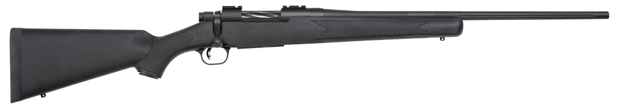 Mossberg Patriot 22-250 Rem 22" 5+1 Bolt-Action Rifle - Matte Blued Fluted Barrel, Black Synthetic Stock