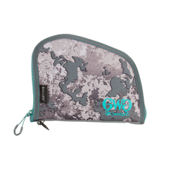 Girls With Guns 918 In The Shade 8" Handgun Case Gray/Teal Shade Camo - Locking Zipper