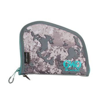 Girls With Guns 918 In The Shade 8" Handgun Case Gray/Teal Shade Camo - Locking Zipper
