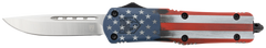 CobraTec Knives FS-3 American Flag Medium 3" OTF Drop Point D2 Steel US Flag Aluminum Cerakote Handle