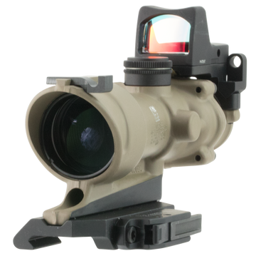 Trijicon 100555 ACOG ECOS Combo 4x32mm .223 BDC Amber Crosshair Riflescope - Flat Dark Earth w/ RMR Type 2