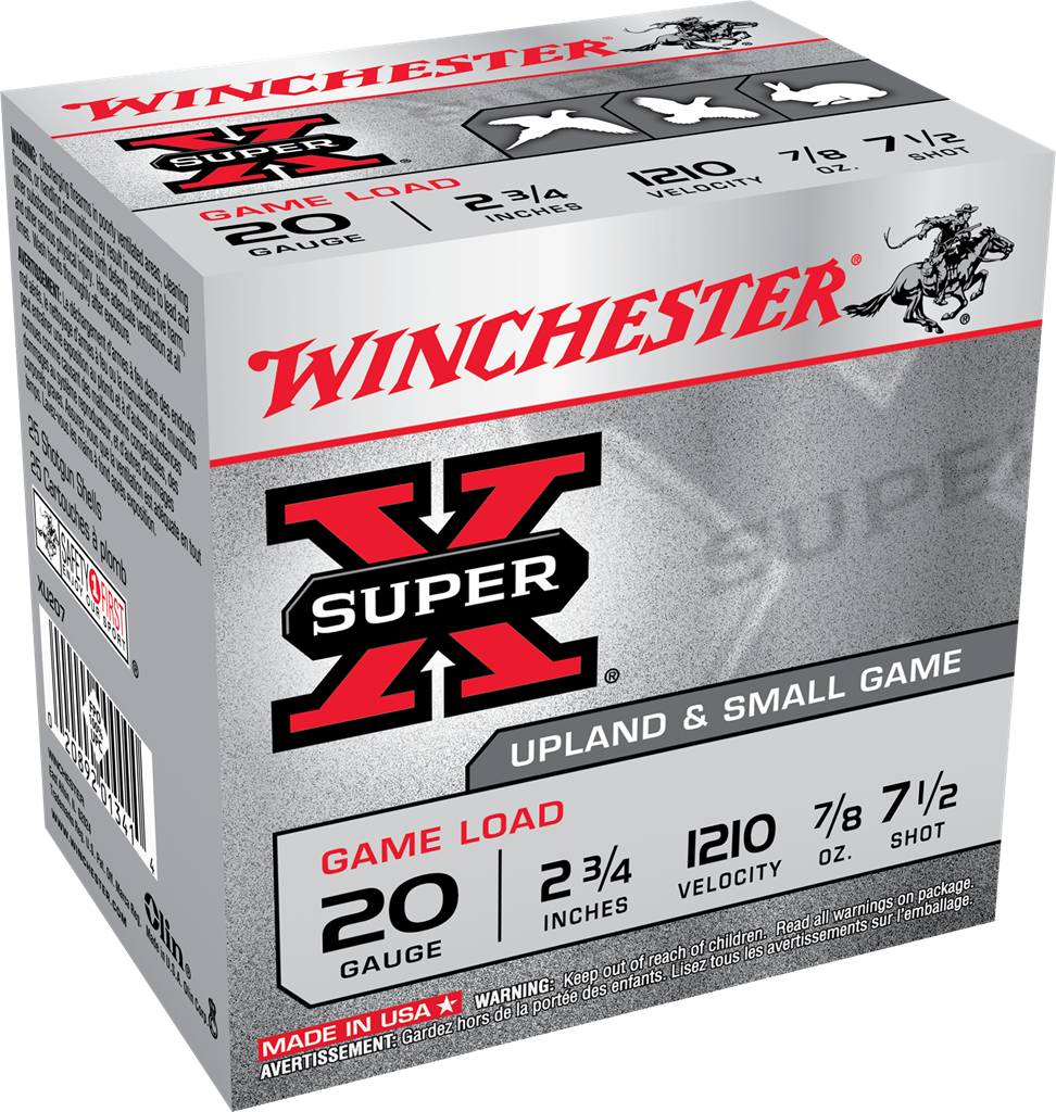 Winchester Ammo Super X Game Load 20 Gauge 2.75" 7/8 oz 7.5 Shot - Box or Case