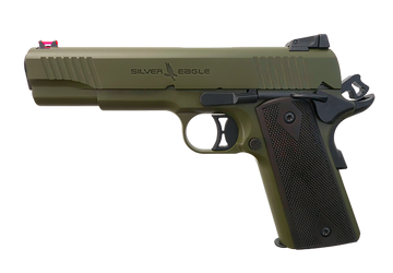 T R Imports 1911 45 ACP 5" 7+1 Semi-Auto Pistol - Green Cerakote, Walnut Grips