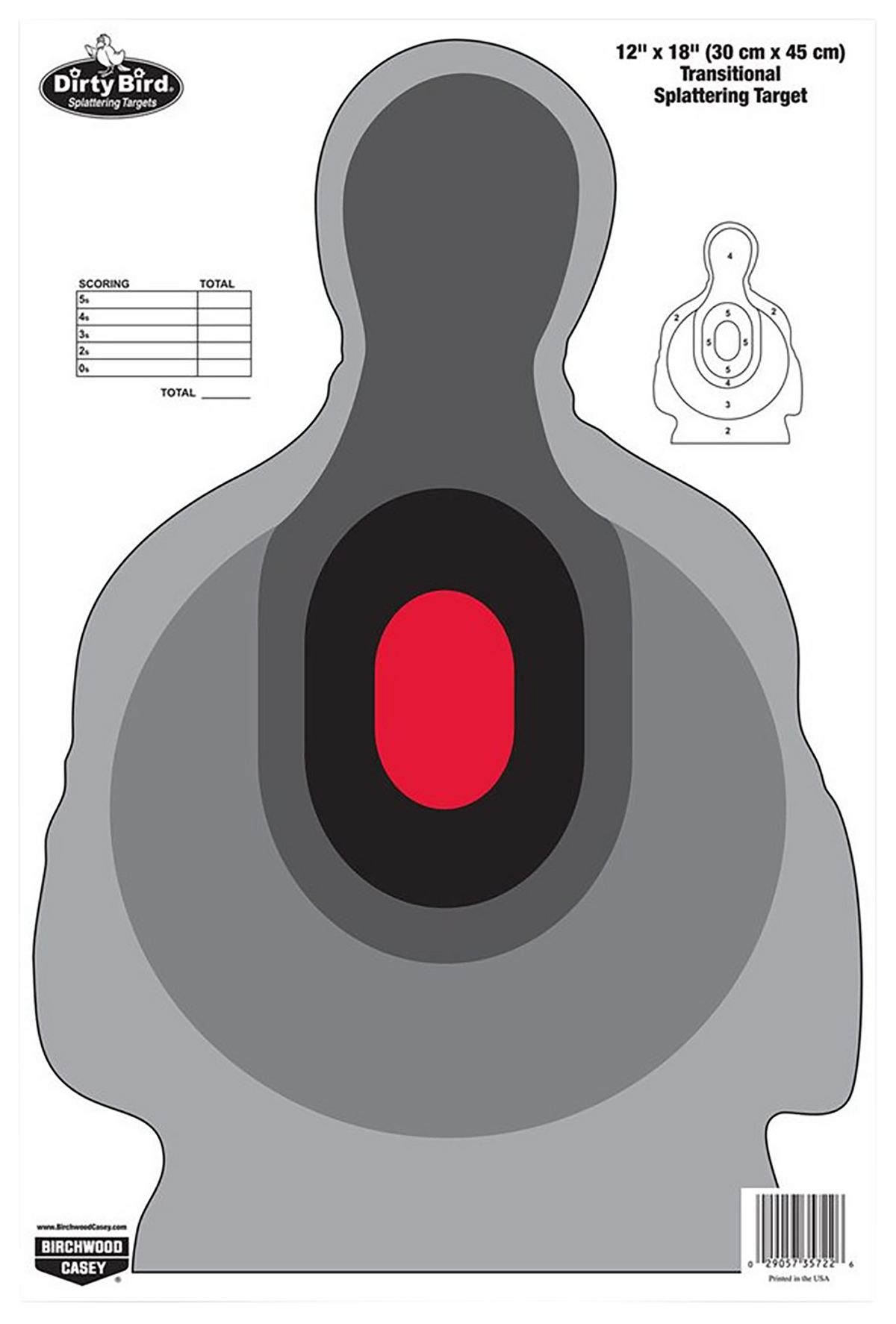 Birchwood Casey Dirty Bird Silhouette Tagboard Target 12" x 18" 100 Per Pkg