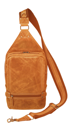 Kingport Industries GTM-CZY/108 Large Sling Backpack - Buff Buffalo Leather CCW Bag - Includes Holster
