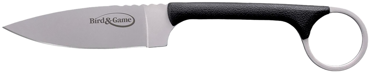 Cold Steel Bird & Game 3.5" Fixed Drop Point Plain AUS-8A SS Black Polymer Handle