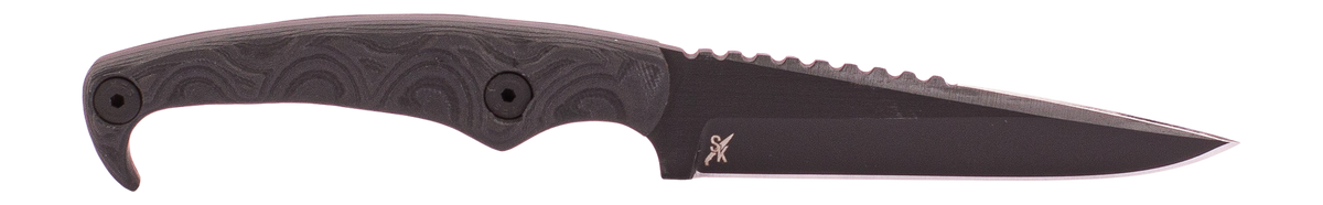 Stroup Knives MK2 4" Fixed Blade Clip Point Plain Edge 1095 Carbon Steel Cerakote - Black G10 & Nitrile Handle