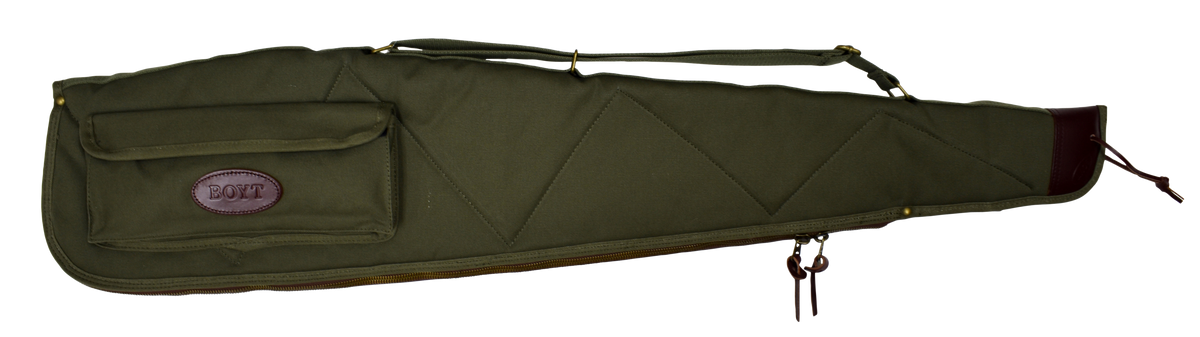 Boyt Harness Alaskan 48" Waxed Canvas Rifle Case - OD Green - Brass Hardware & Quilted Flannel