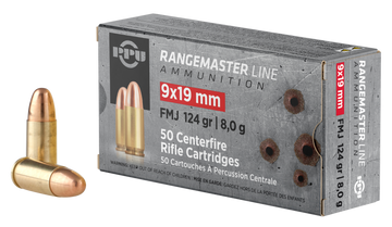 PPU Rangemaster 9mm Luger 124gr Full Metal Jacket - Box or Case