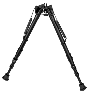 Harris 1A2-25C Bipod Non-Swivel 13.5-27" Swivel Stud Rubber Feet - Black Steel/Aluminum