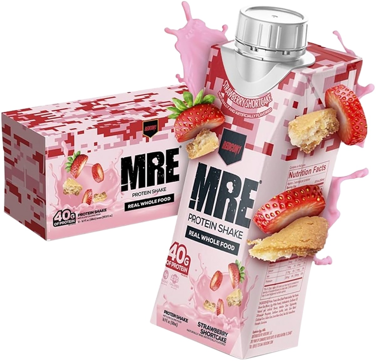 REDCON1 MRE Ready to Drink Protein Shake Strawberry Shortcake 14oz 12-Pack