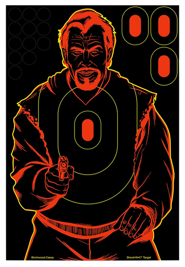 Birchwood Casey Shoot-N-C Reactive Target 12"x18" Bad Guy Silhouette Self-Adhesive Paper 12 Pack