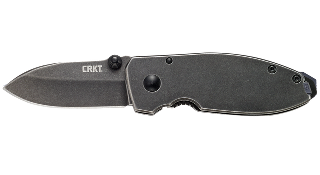 Columbia River Squid 2.16" Folding Drop Point Plain 8Cr13MoV Black Stonewash Frame Lock