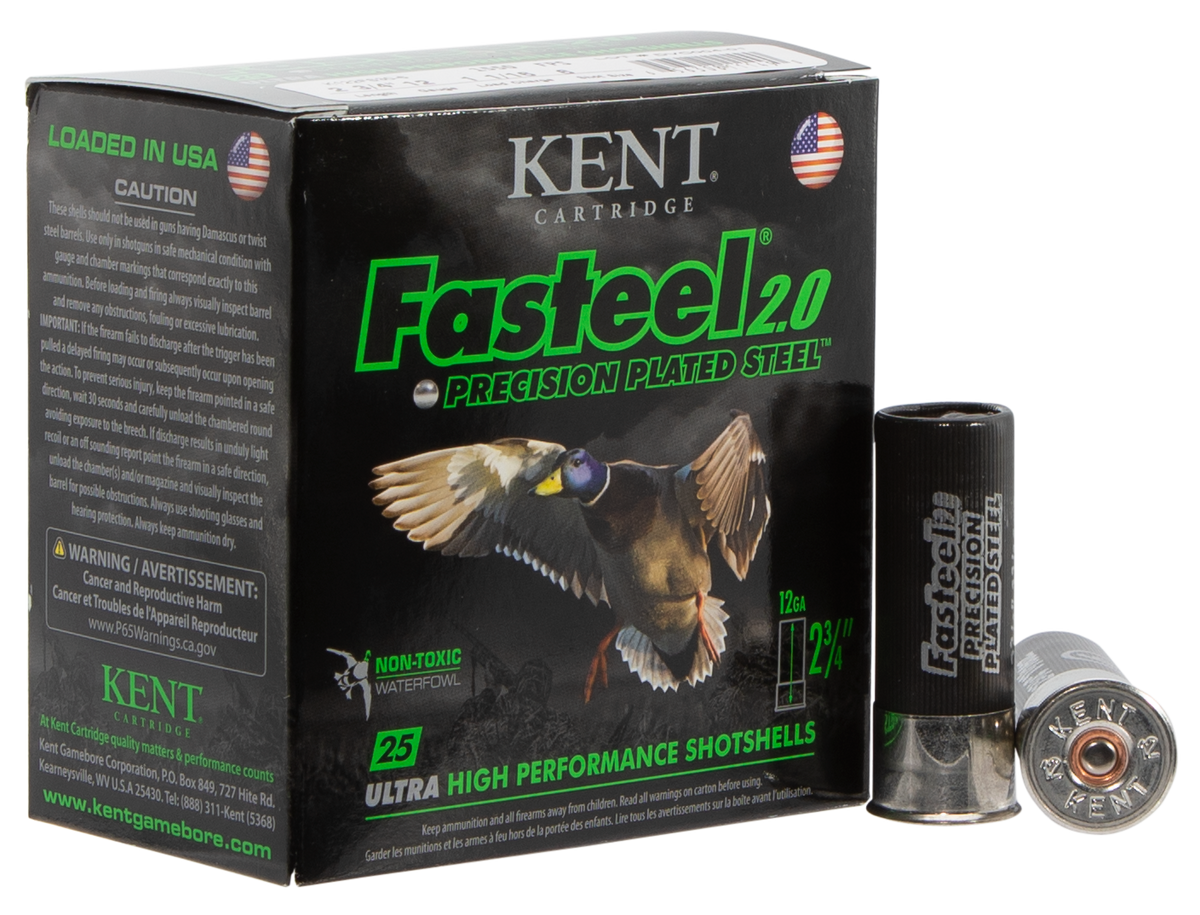 Kent Cartridge Fasteel 2.0 Waterfowl 12 Gauge 2.75" 1-1/16 oz 6 Shot - Box or Case