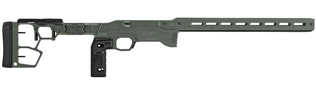MDT ACC Premier Gen2 Chassis System Cerakote Charcoal Green - Ruger American Rimfire Right Hand