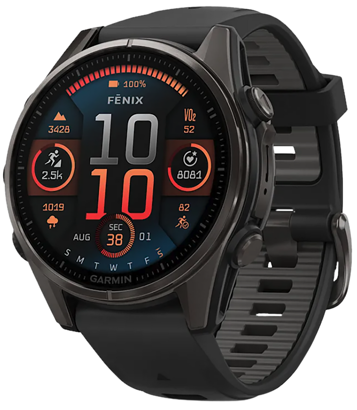 Garmin Fenix 8 43mm AMOLED Sapphire Carbon Gray DLC Titanium Smartwatch