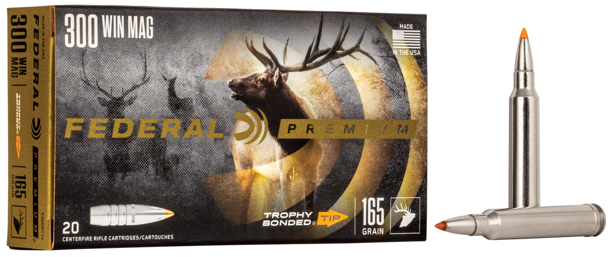 Federal P300WTT2 Premium  300Win Mag 165gr Trophy Bonded Tip 20 Per Box/10 Case
