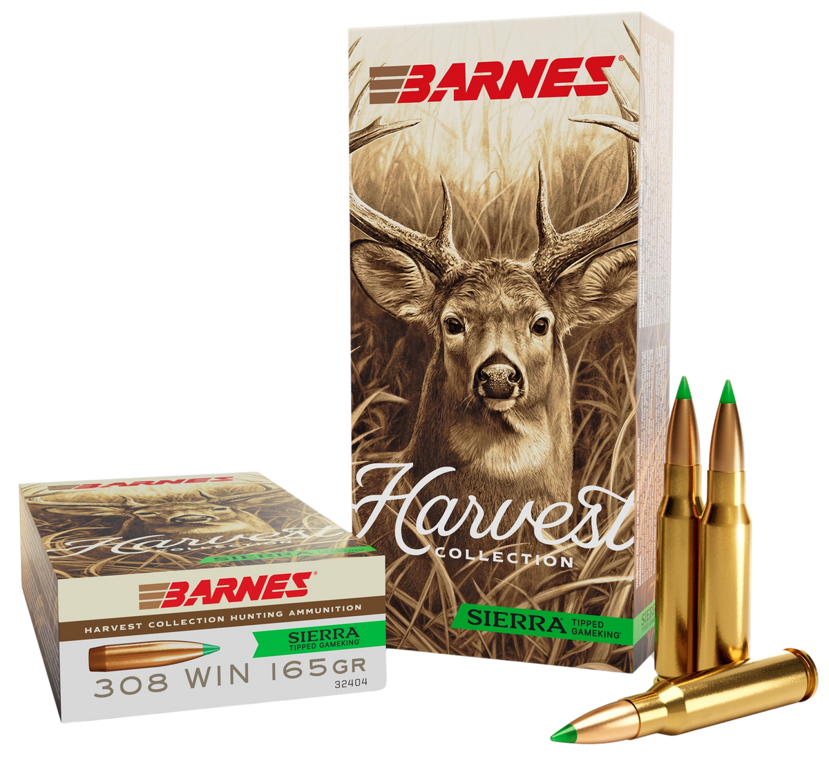 Barnes Bullets Harvest 308 Win 165 gr Sierra Tipped GameKing - Box or Case