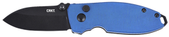 Columbia River CRKT Squid 2.27" Folding Plain Stonewashed D2 Steel Blade Blue Micarta Handle