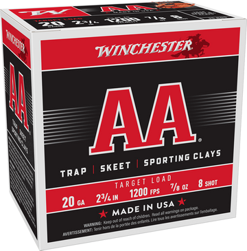 Winchester Ammo AA Target 20 Gauge 2.75" 7/8 oz #8 Shot 25 Rd - Box or Case