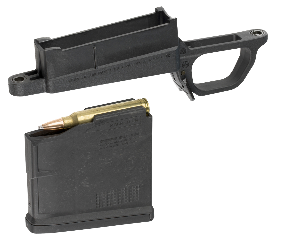 Magpul Industries Bolt Action Mag Well Hunter 700L Magnum Stock Polymer Black - PMAG 5 AC L