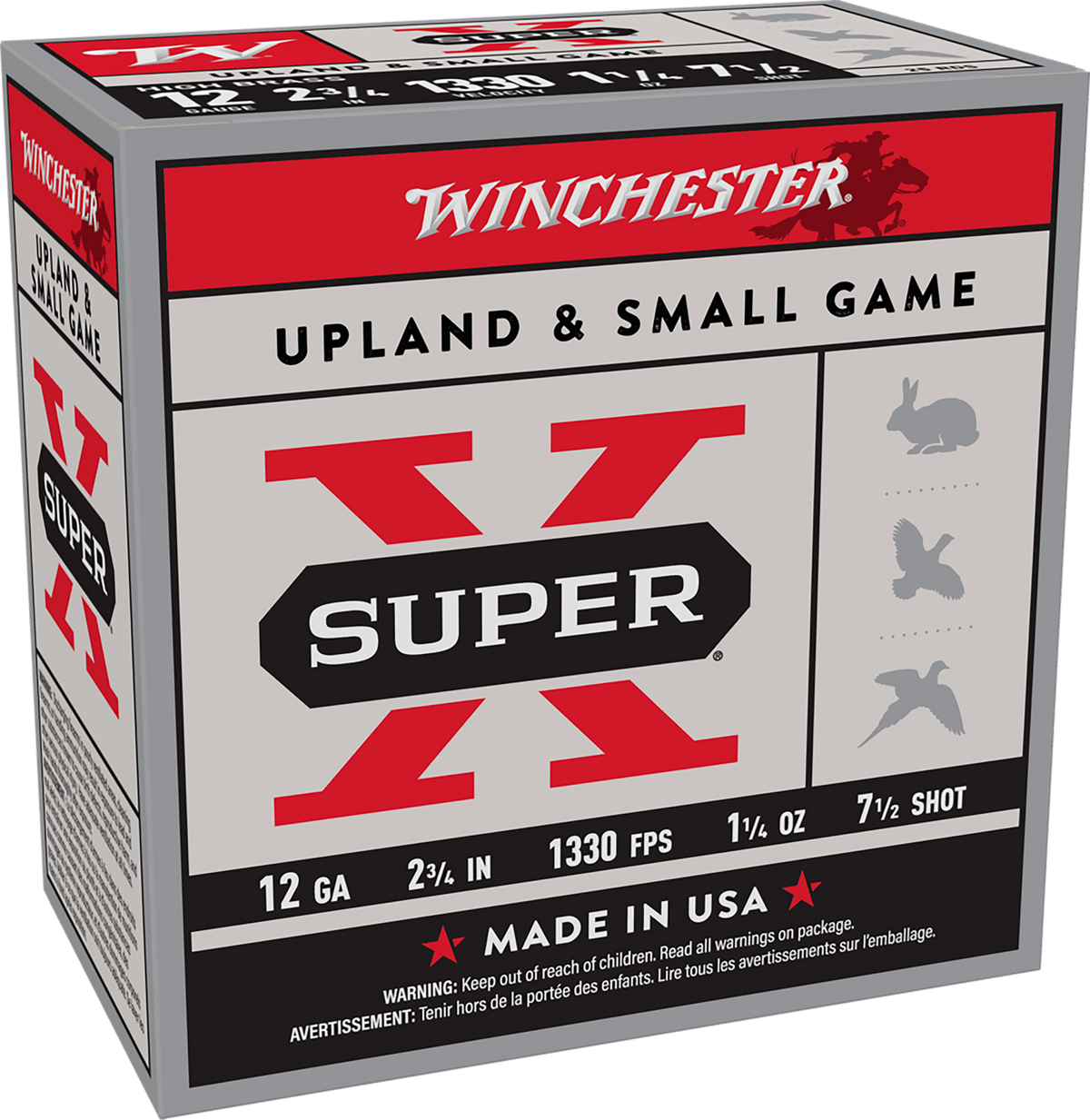 Winchester Ammo X127 Super-X High Brass 12 Gauge 2.75" 1 1/4 oz 7.5 Shot - Box or Case
