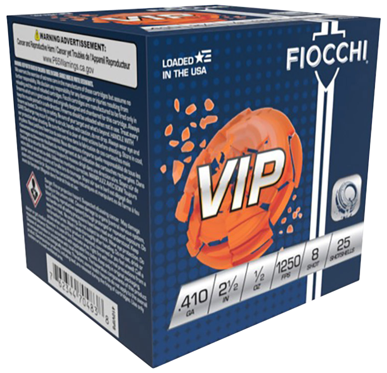 Fiocchi Exacta Target VIP 410 Gauge 2.5" 1/2 oz #8 Shot 25 Bx/10 Cs - Box or Case