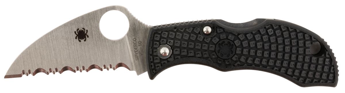 Spyderco Manbug 1.91" Wharncliffe Serrated VG-10 TiCN Black FRN Folding Knife
